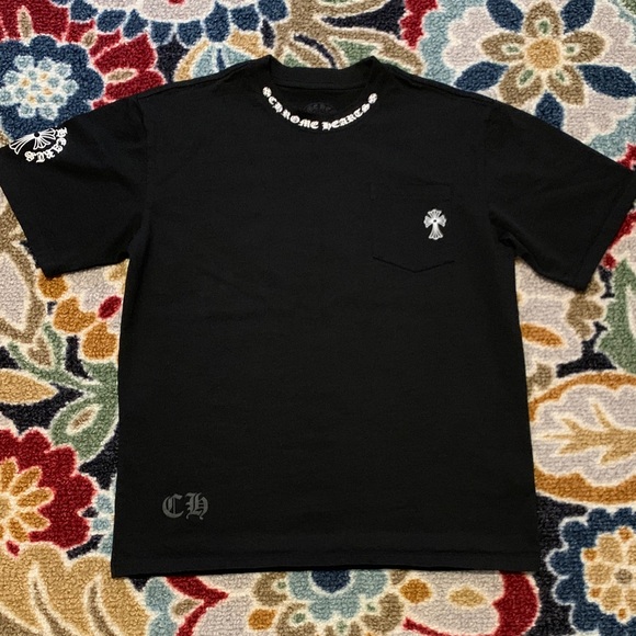 Chrome Hearts Black Tee with White Accents